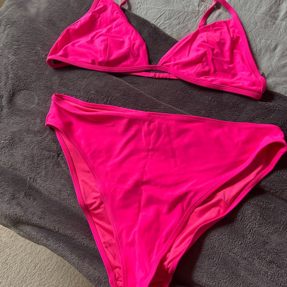 Good American Hot Pink Bikini Set